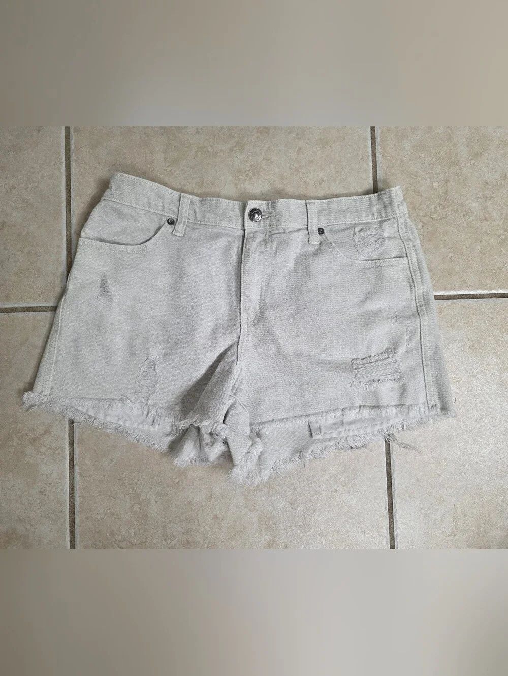 Aerie Womens Daydream Denim Jean Shorts White ** Medium ** EUC!!!
